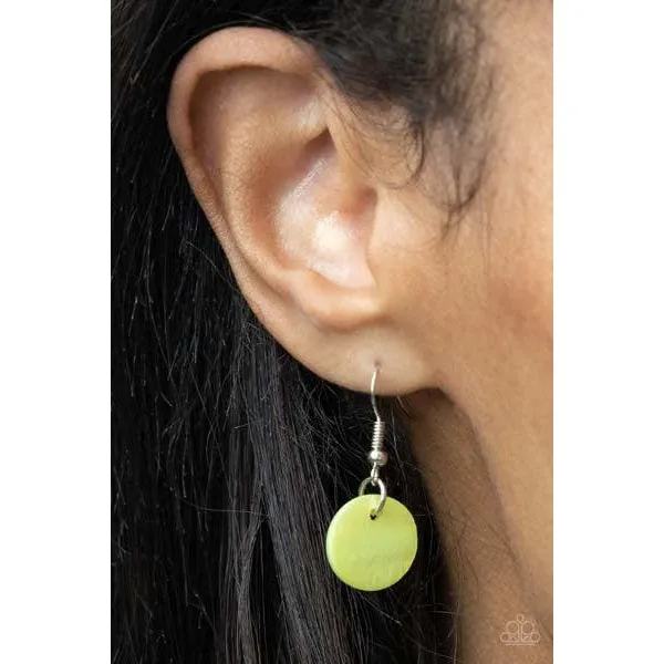 Paparazzi Tidal Tassels - Green Necklace & Earrings Set