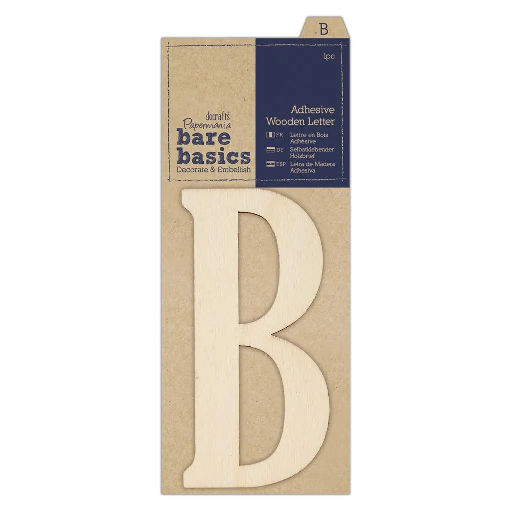 Papermania Bare Basics Adhesive Wooden Alphabet Letters Home Decoration Scrapbooking Crafts