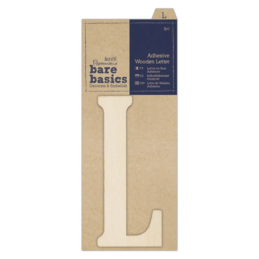 Papermania Bare Basics Adhesive Wooden Alphabet Letters Home Decoration Scrapbooking Crafts