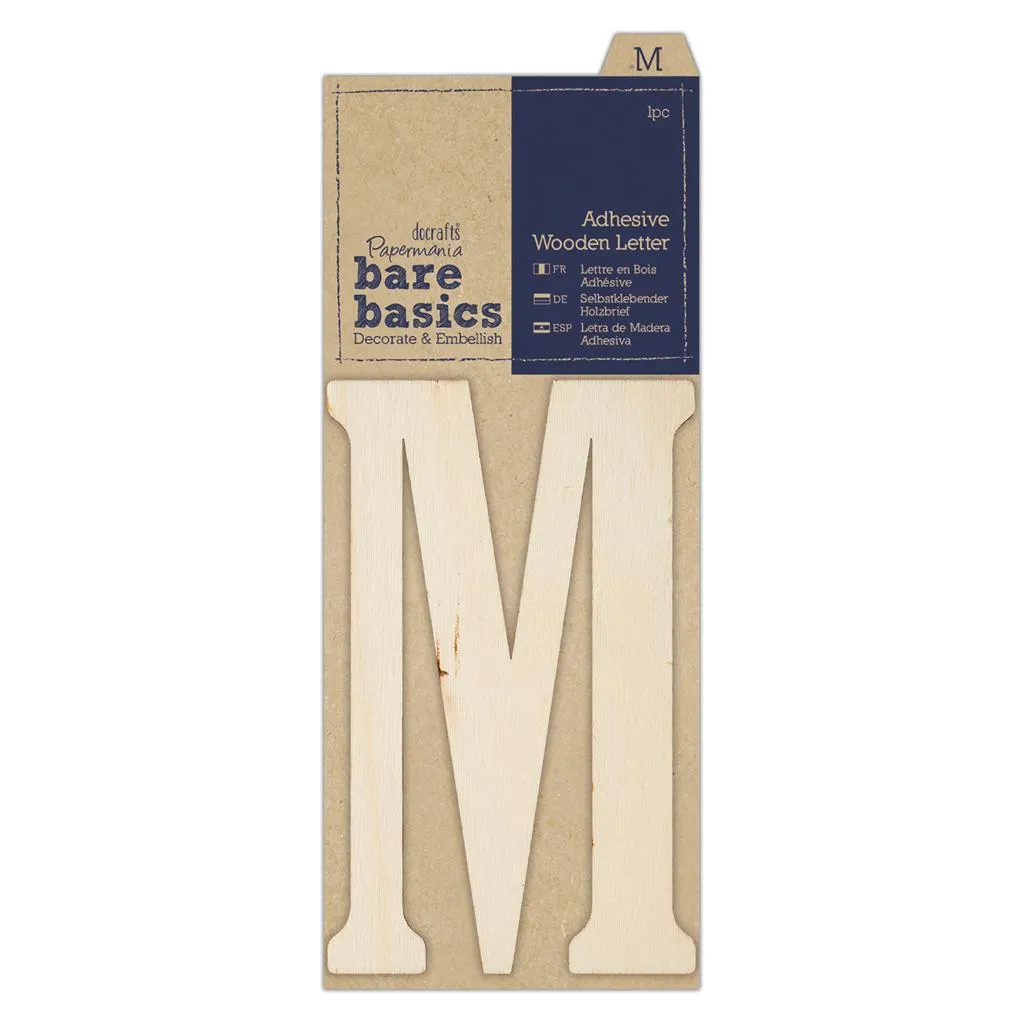 Papermania Bare Basics Adhesive Wooden Alphabet Letters Home Decoration Scrapbooking Crafts