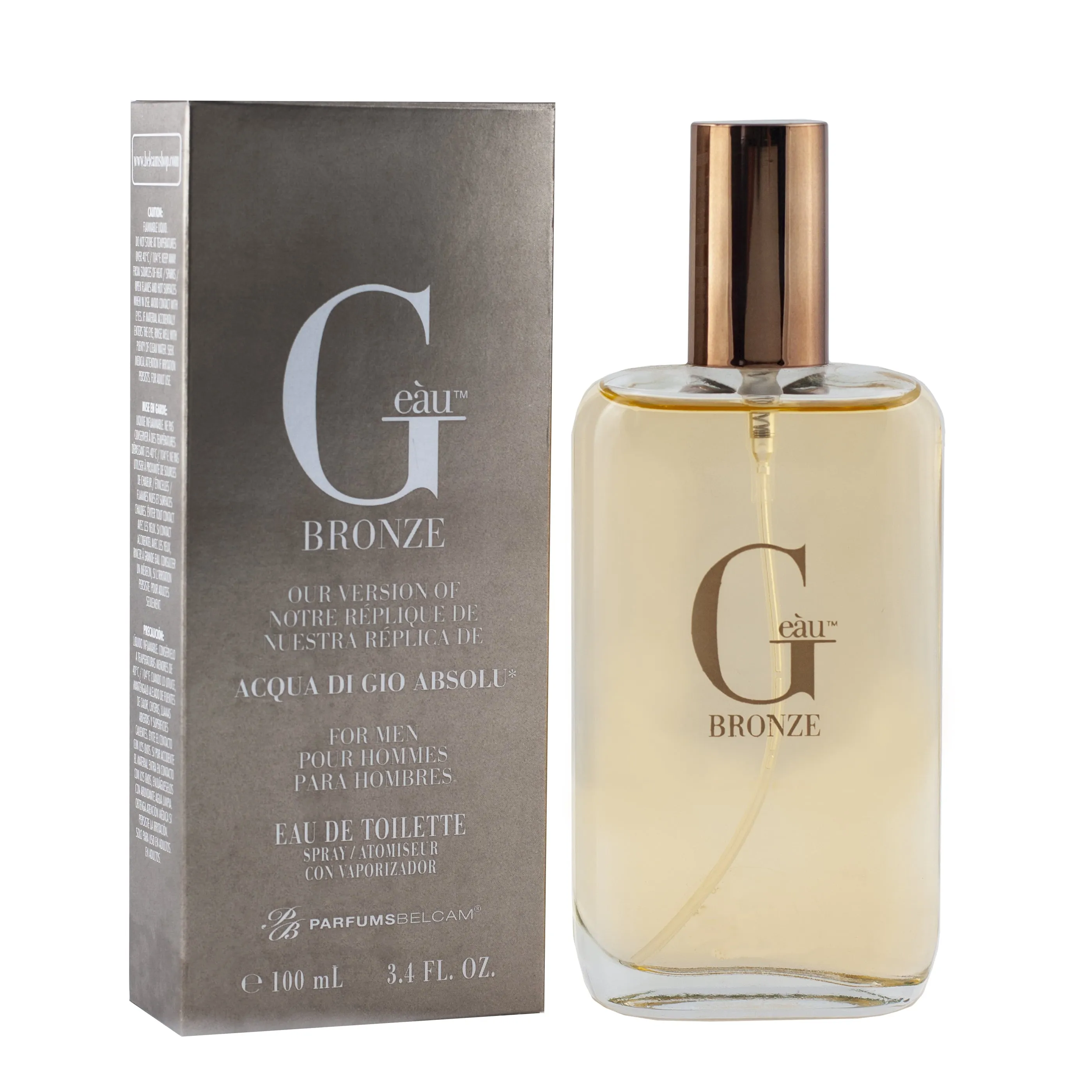 Parfums Belcam G Eau Bronze EDT 3.4Oz/ 100ml Acqua di Gio Absolu Inspiration