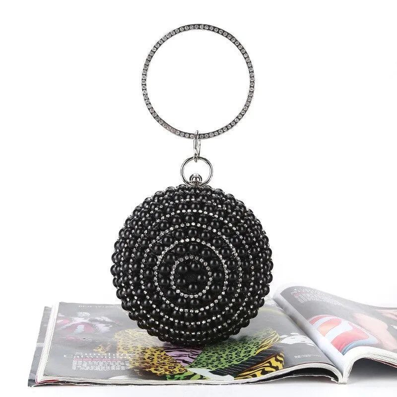 Party Clutch With Beaded Diamond Evening Bag