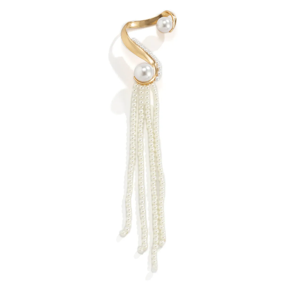 Pearl & 18K Gold-Plated Tassel Ear Cuff