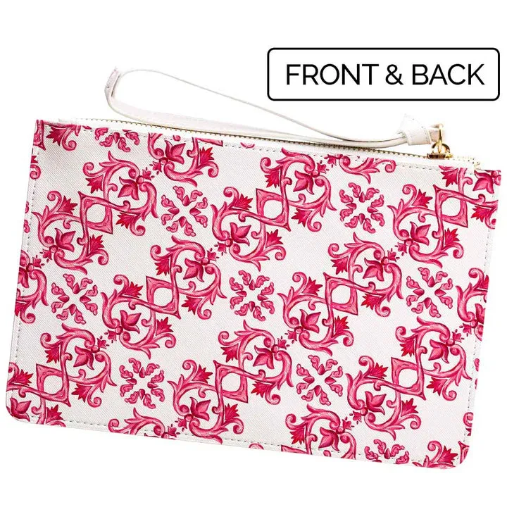 Personalized Maiolica Red Clutch Bag