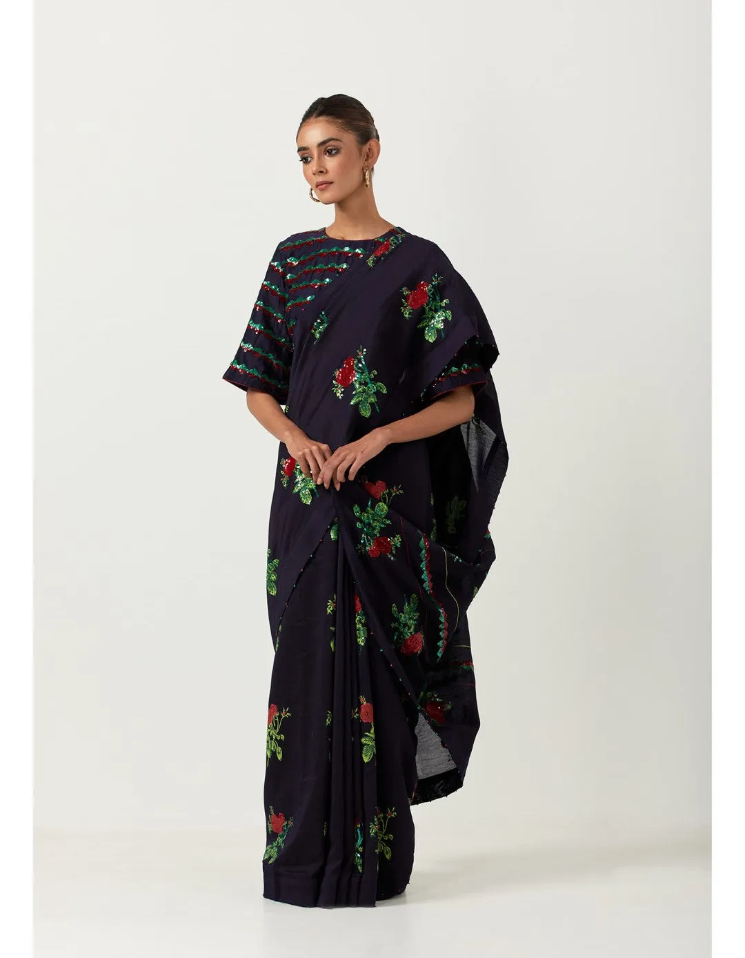 Phool pathi  saree dhaari sitara blouse