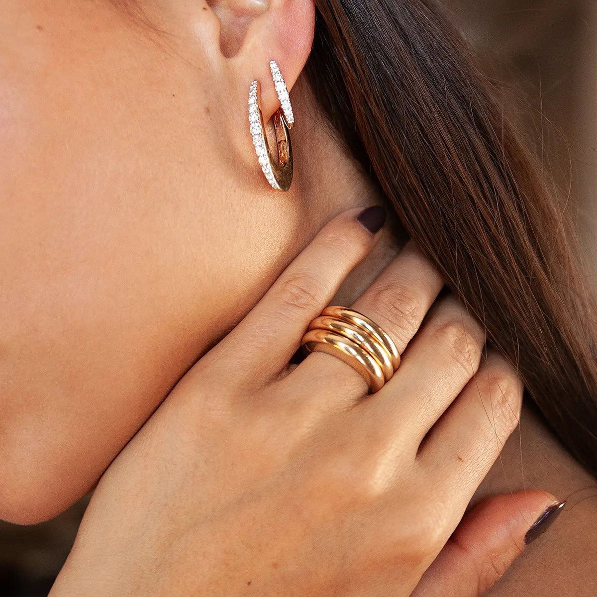 Piet Flat Circular Gold Ring
