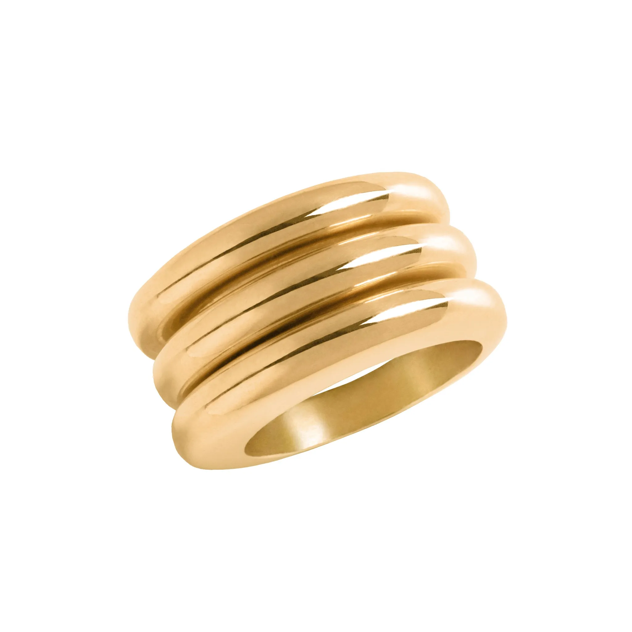 Piet Flat Circular Gold Ring