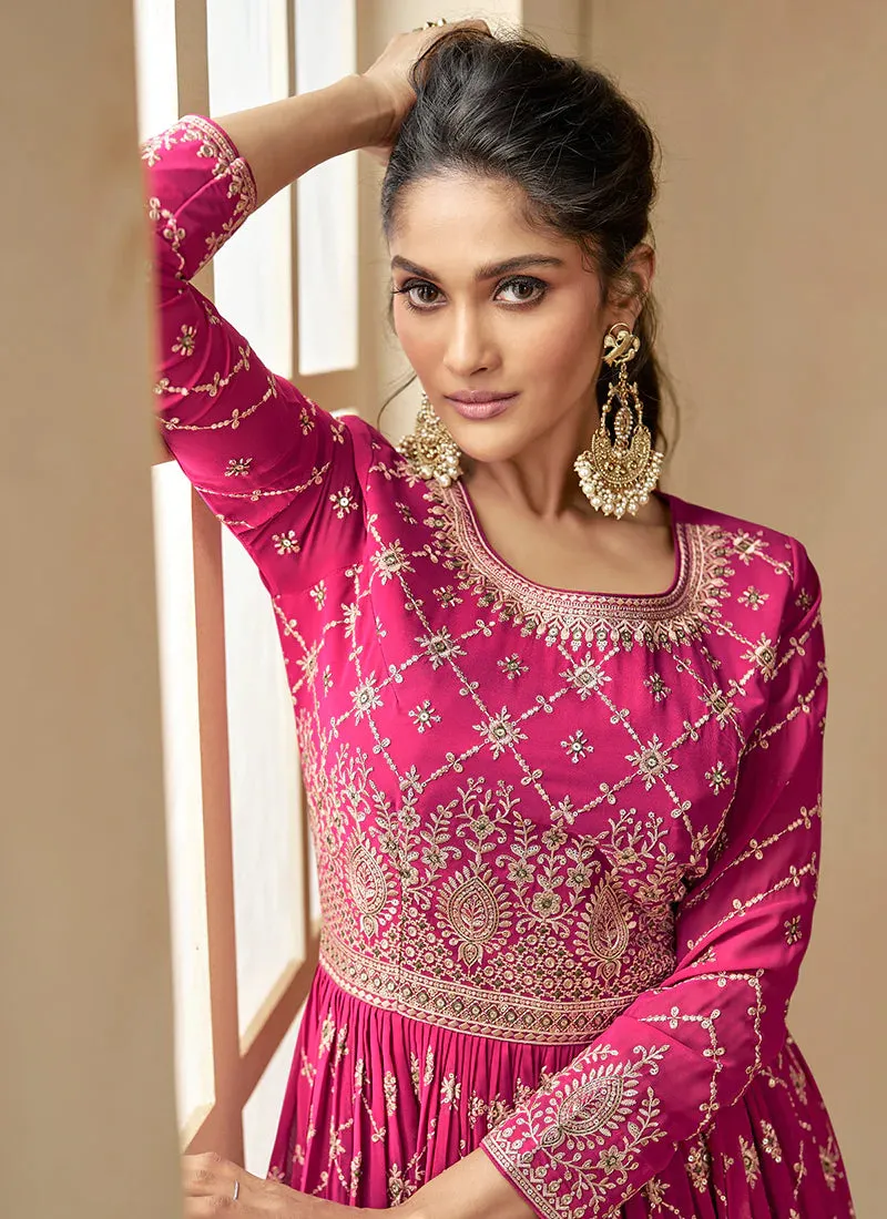 Pink and Green Embroidered Lehenga Choli