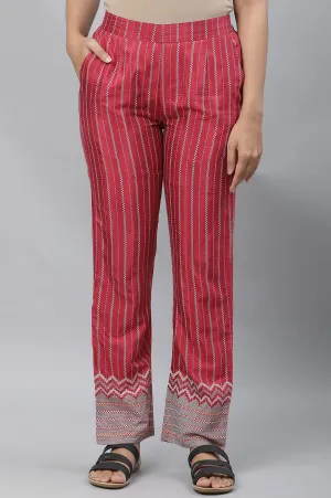 Pink Check Print Narrow Palazzo