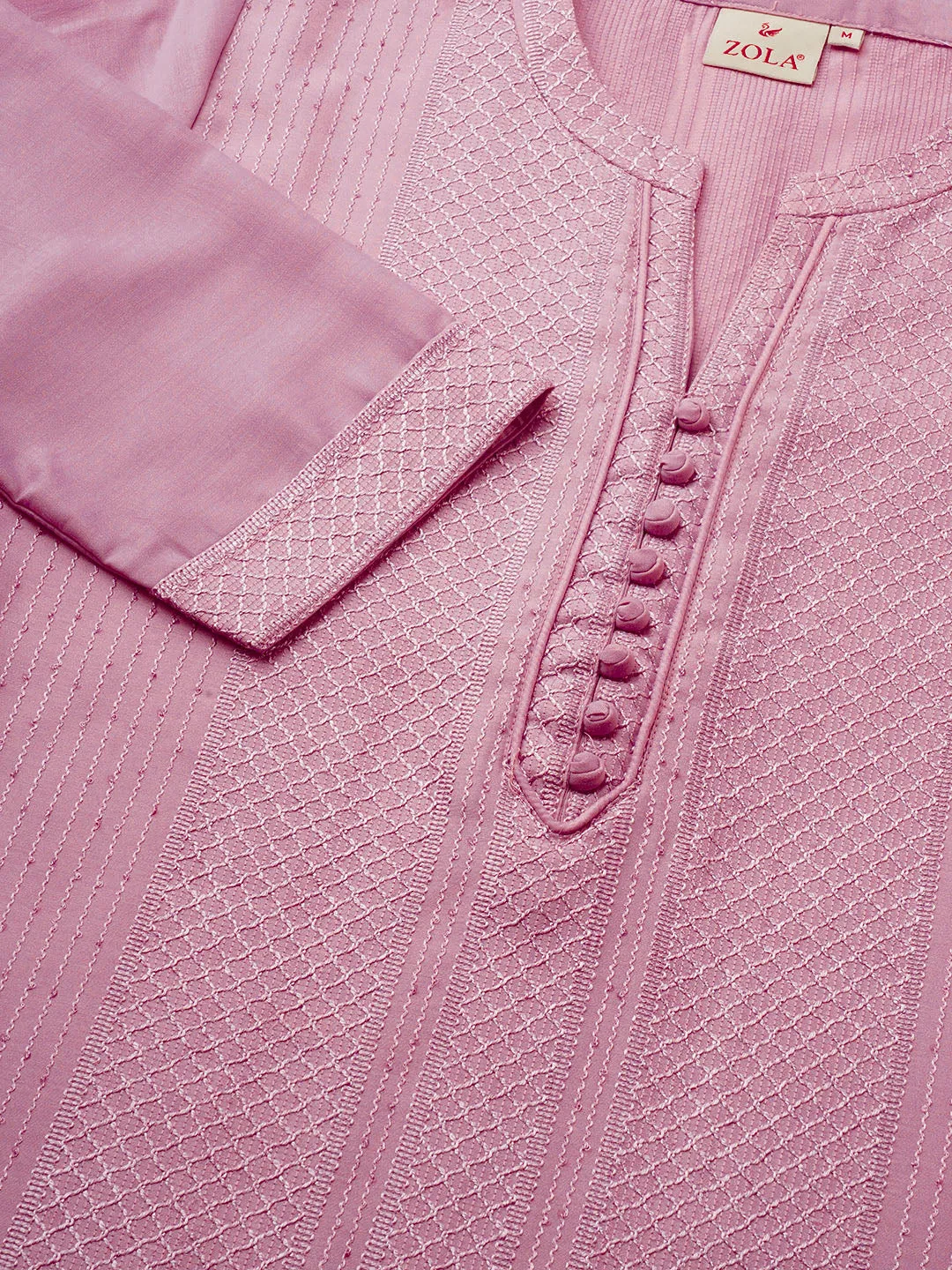 Pink Ethnic Wear Chanderi Silk Straight Tunics for Ladies - Zola