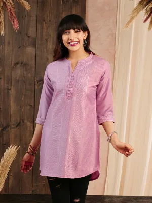 Pink Ethnic Wear Chanderi Silk Straight Tunics for Ladies - Zola