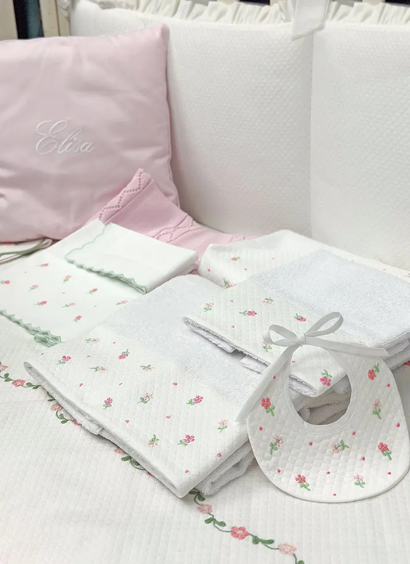 Pink Flowers little Bib