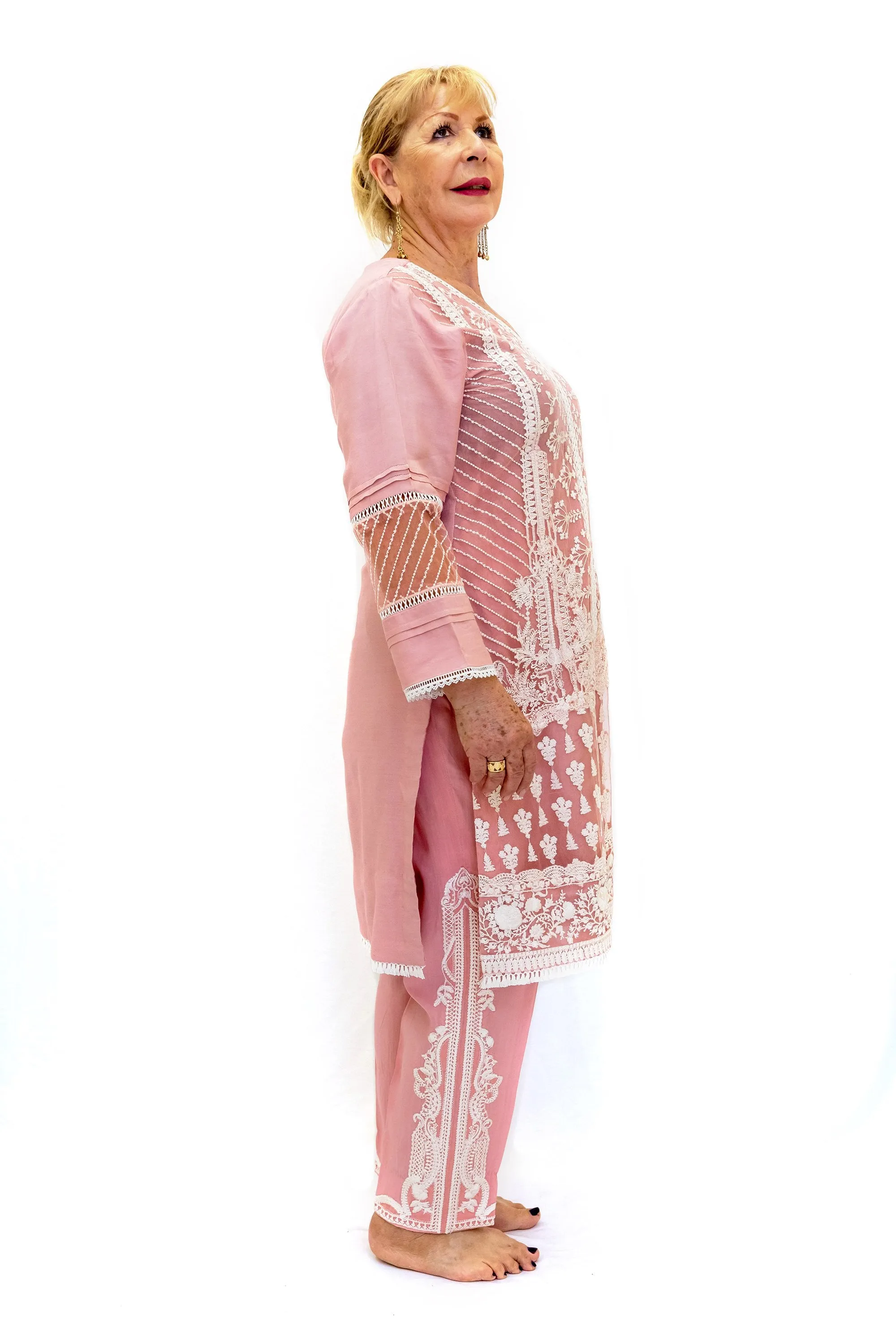Pink Lace Salwar Kameez-Suit - Sobia Nariz Festive 2019 Collection