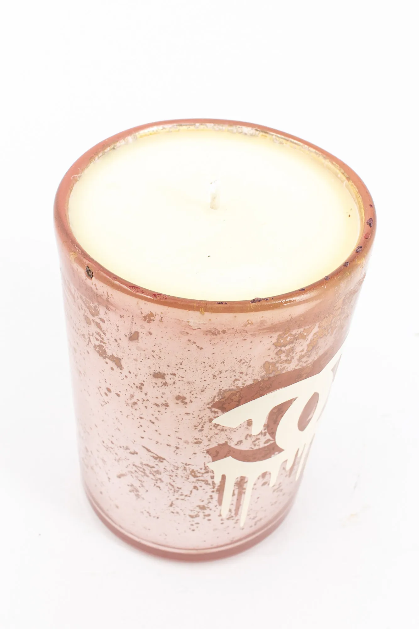 Pink Mercury Glass Candles with Dripping Chanel Logo