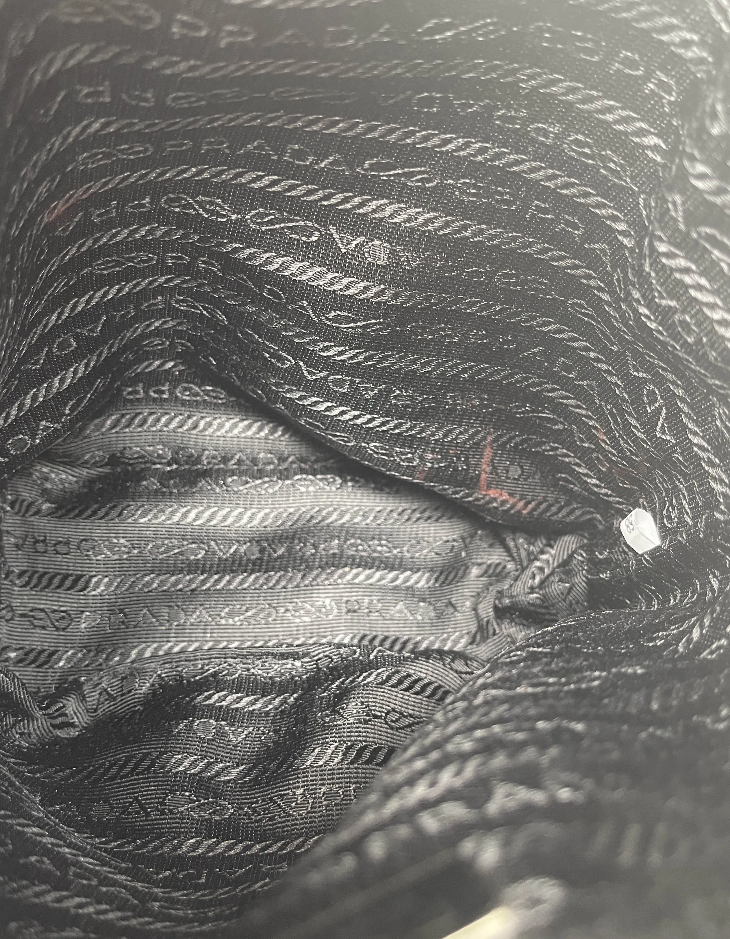 Prada Black Nylon Floral Print Mini Bucket Bag