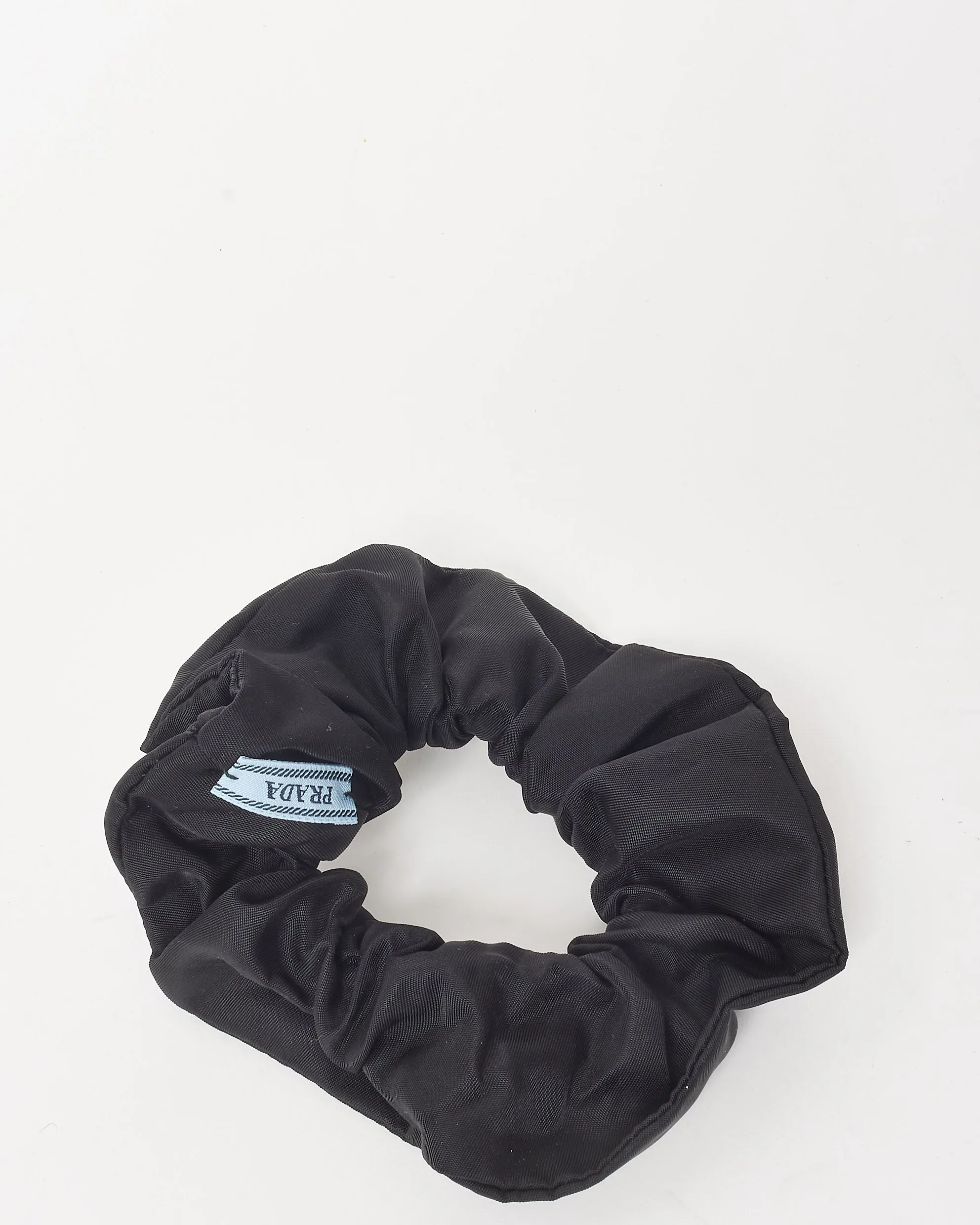 Prada Black Nylon Logo Scrunchie