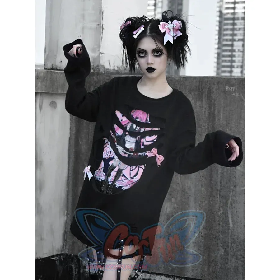 Printed Pullover Oversize Thickened Hoodie Sweater