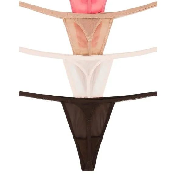 Privacy Please Alice G String 3 Pack in Neapolitan Small New Womens Thong Panty
