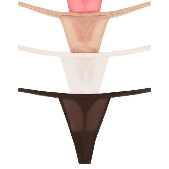 Privacy Please Alice G String 3 Pack in Neapolitan Small New Womens Thong Panty