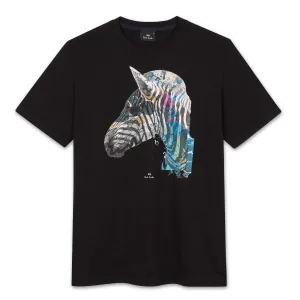 PS Paul Smith - Graffiti Zebra Print T-Shirt in Black