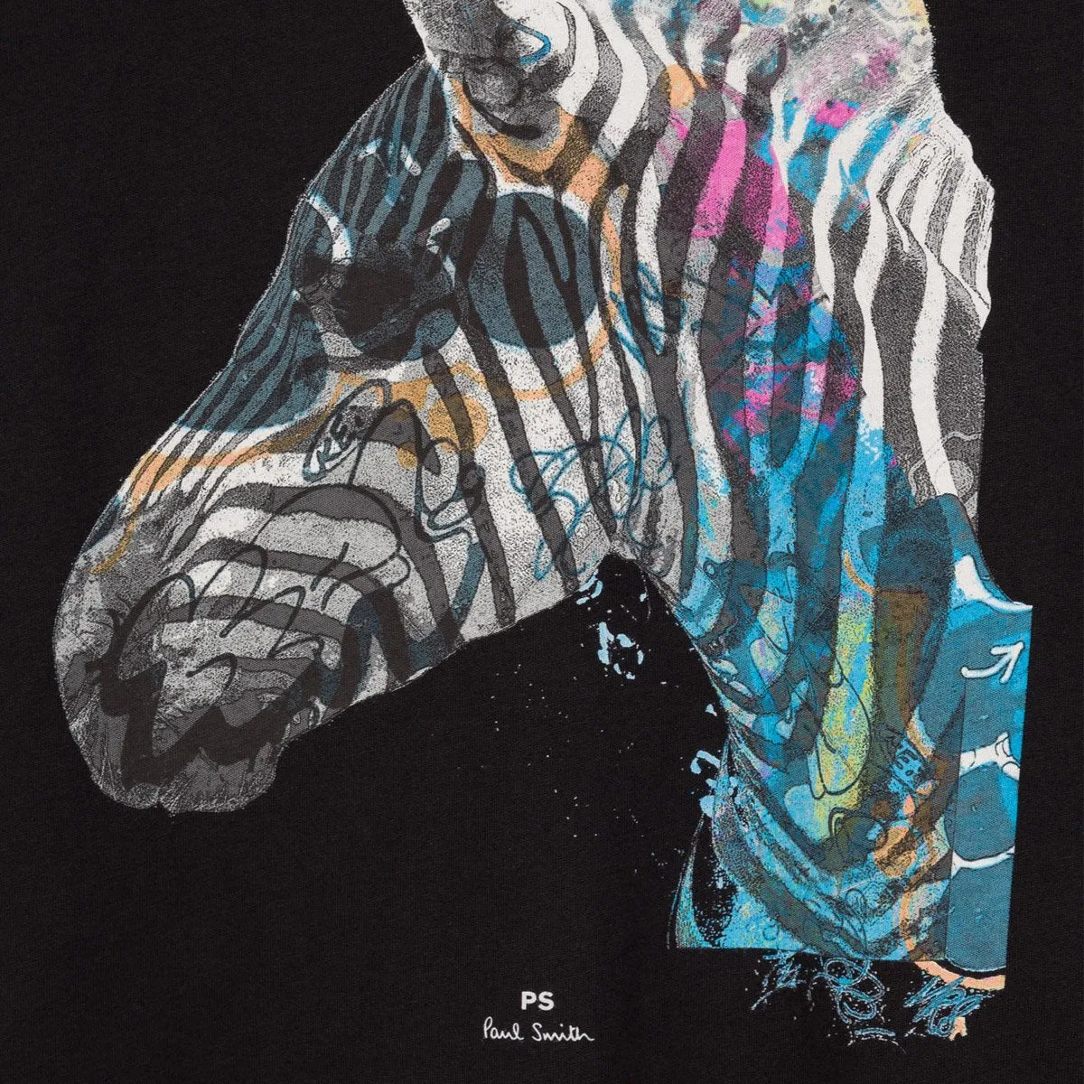 PS Paul Smith - Graffiti Zebra Print T-Shirt in Black