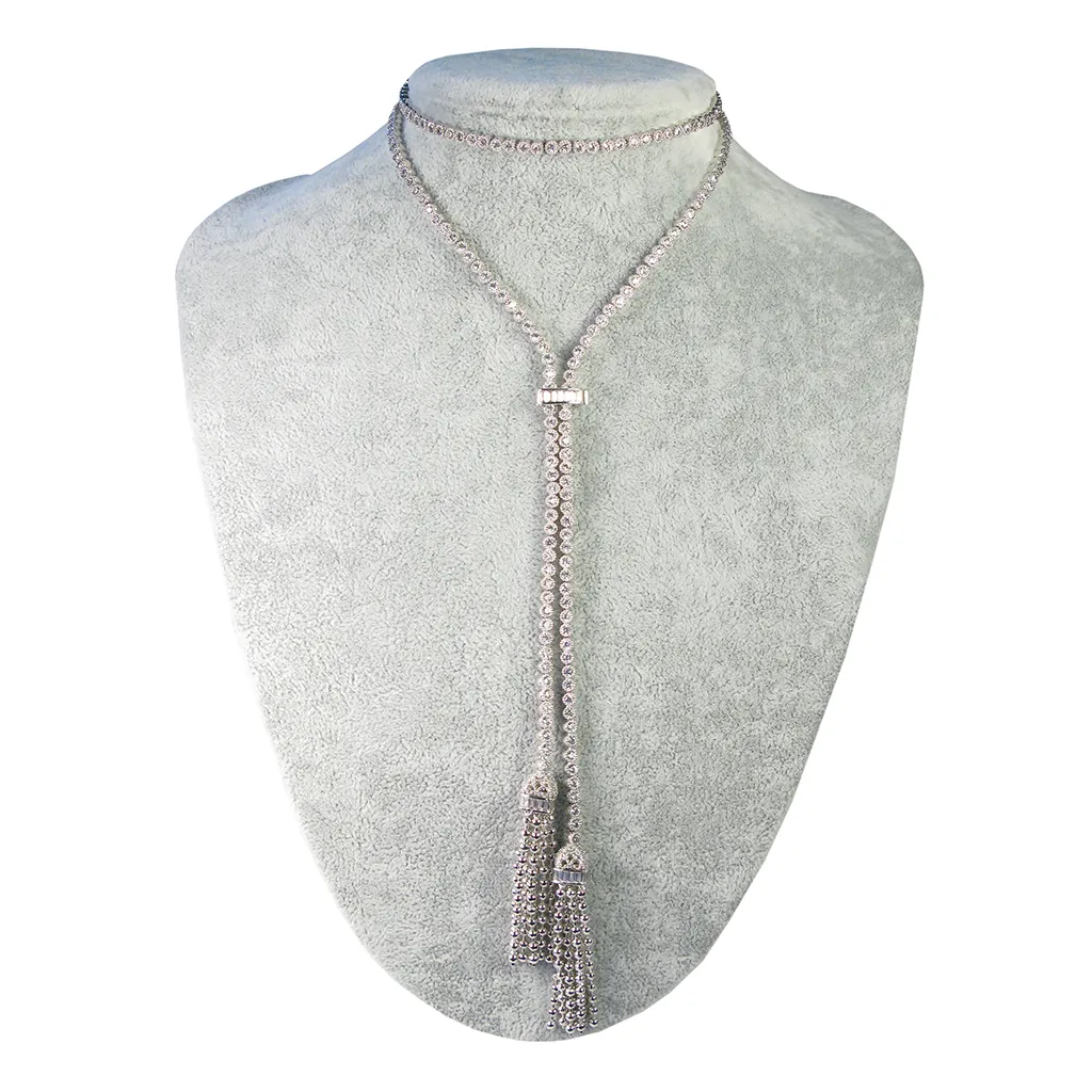 Pure As Passion Diamontage™ 6.84 Carat Tassel Necklace & Back Jewelry