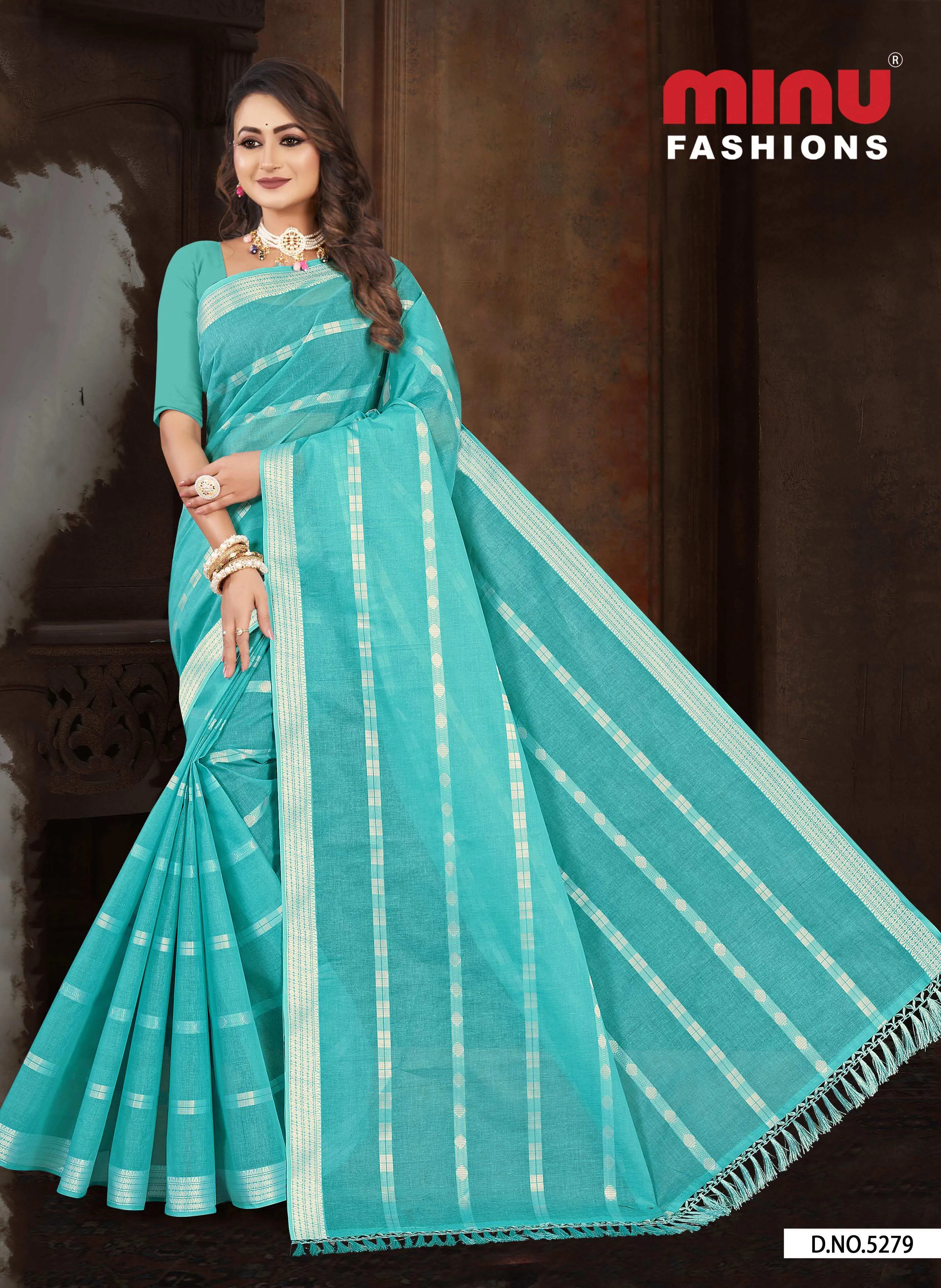 Pure Cotton Himalayan Beauty Embroidery Saree