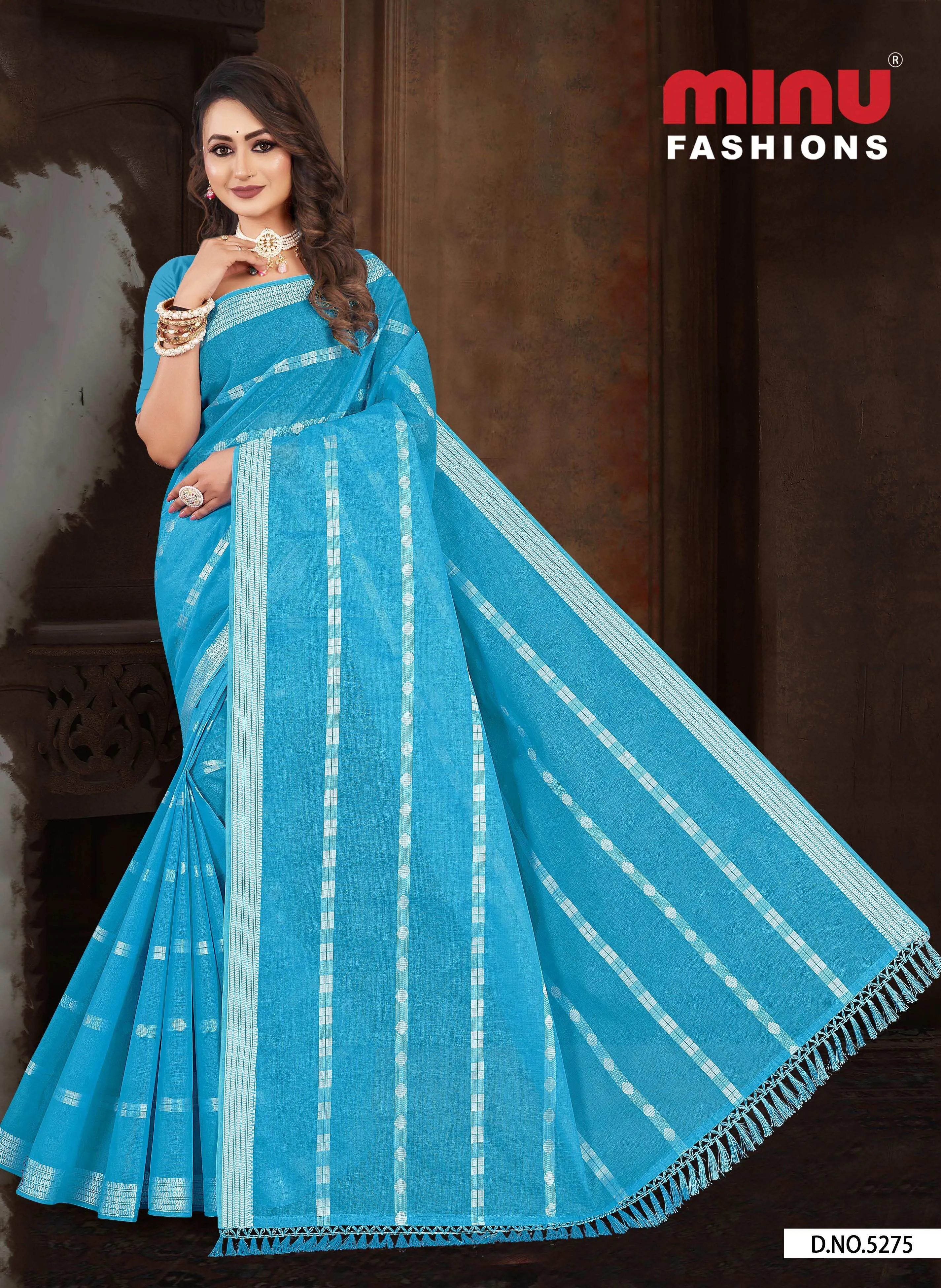 Pure Cotton Himalayan Beauty Embroidery Saree