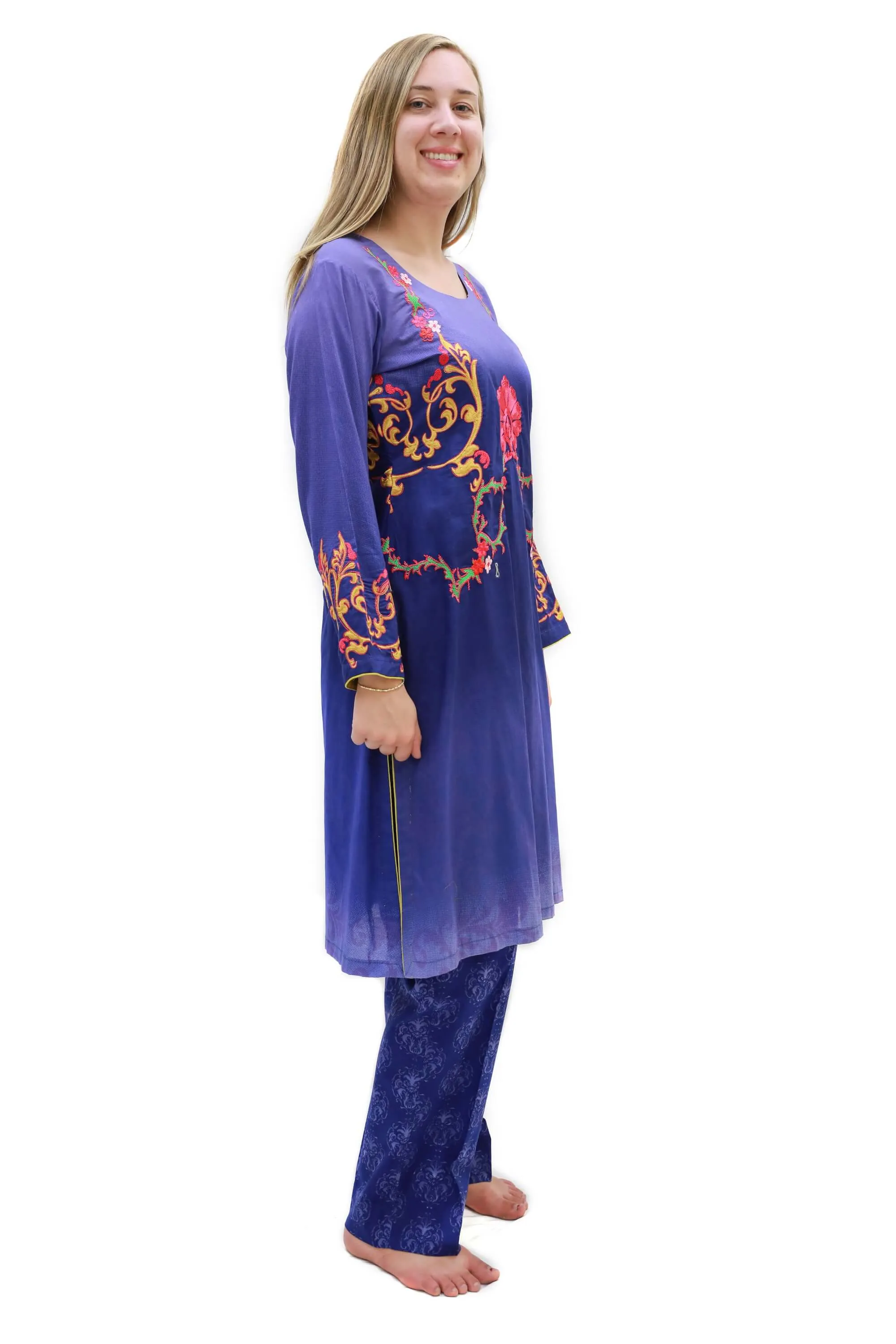 Purple Cotton-Lawn Suit