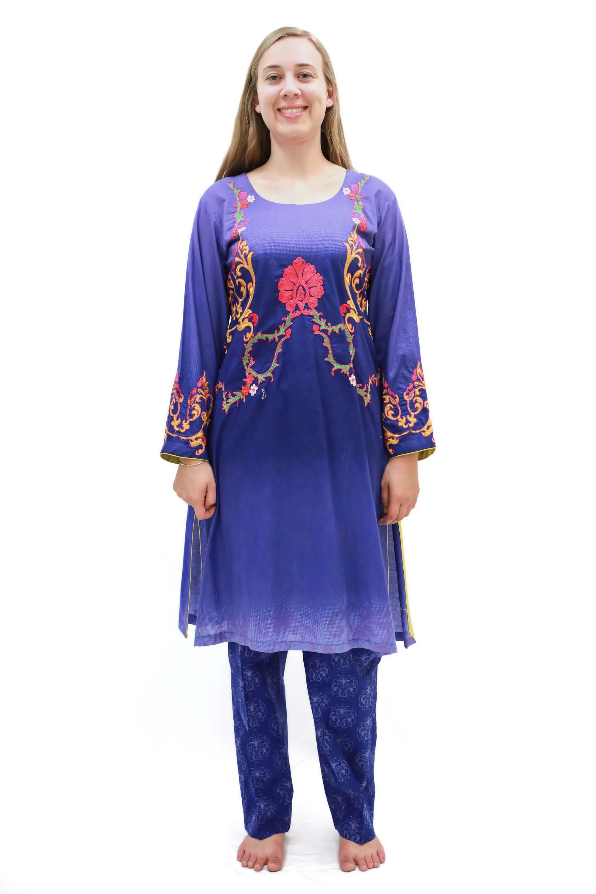 Purple Cotton-Lawn Suit
