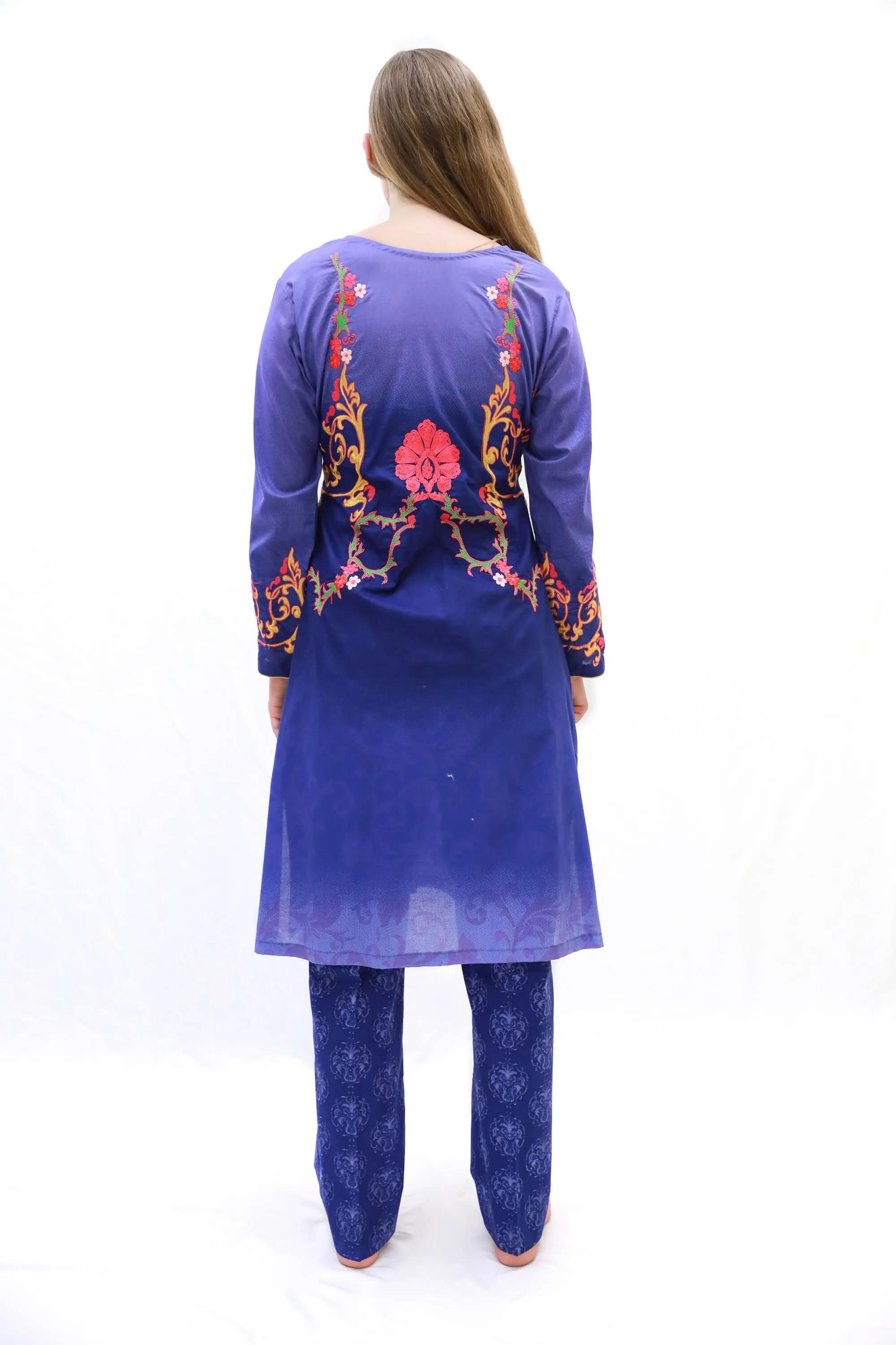 Purple Cotton-Lawn Suit