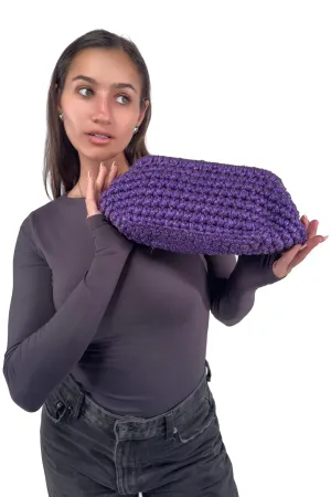 Purple Metallic Esabella Frame Clutch