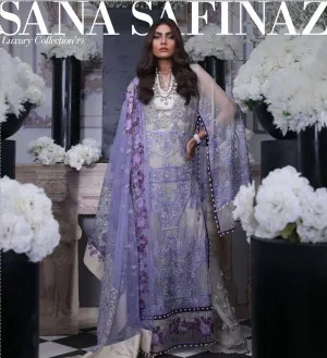 Purple Net Salwar Kameez-Suit- Sana Safinaz Luxury 2019