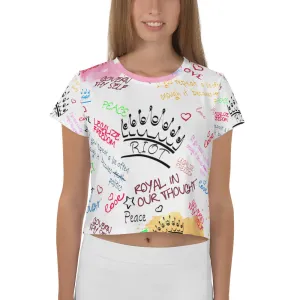 "RIOT" Graffiti Crop Tee