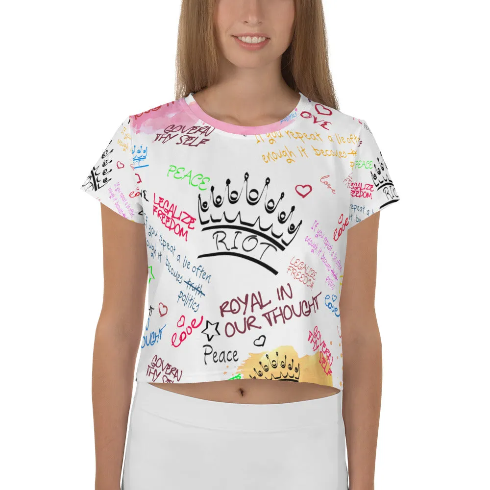 "RIOT" Graffiti Crop Tee