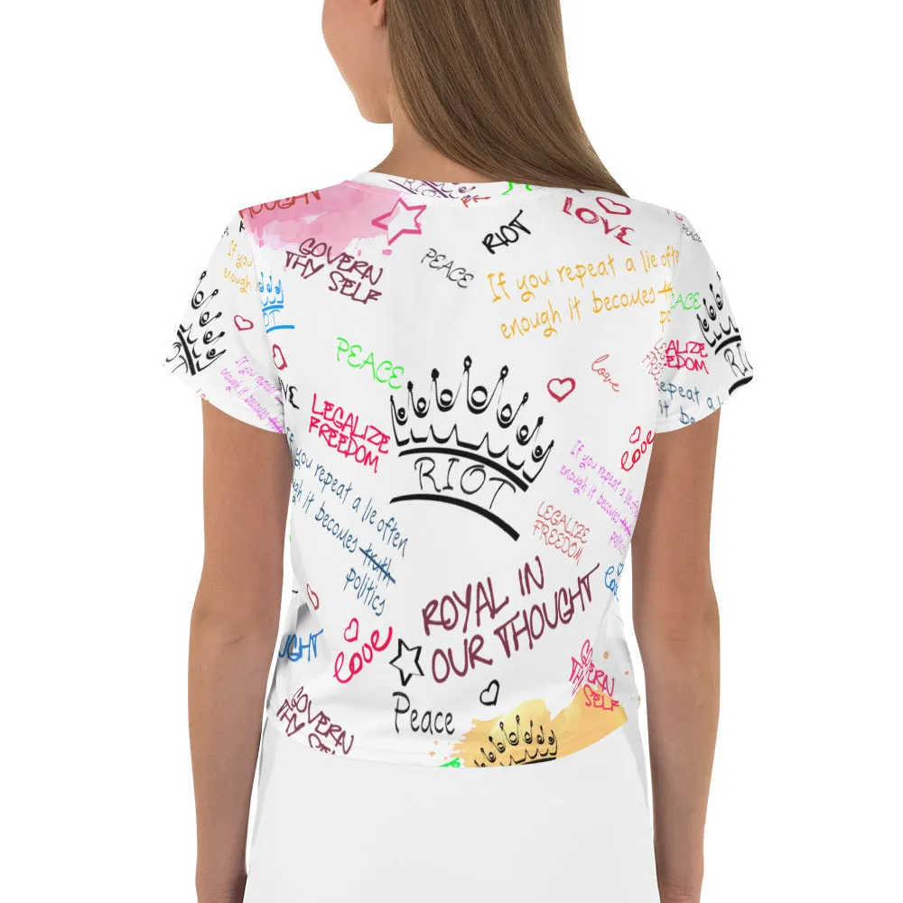 "RIOT" Graffiti Crop Tee