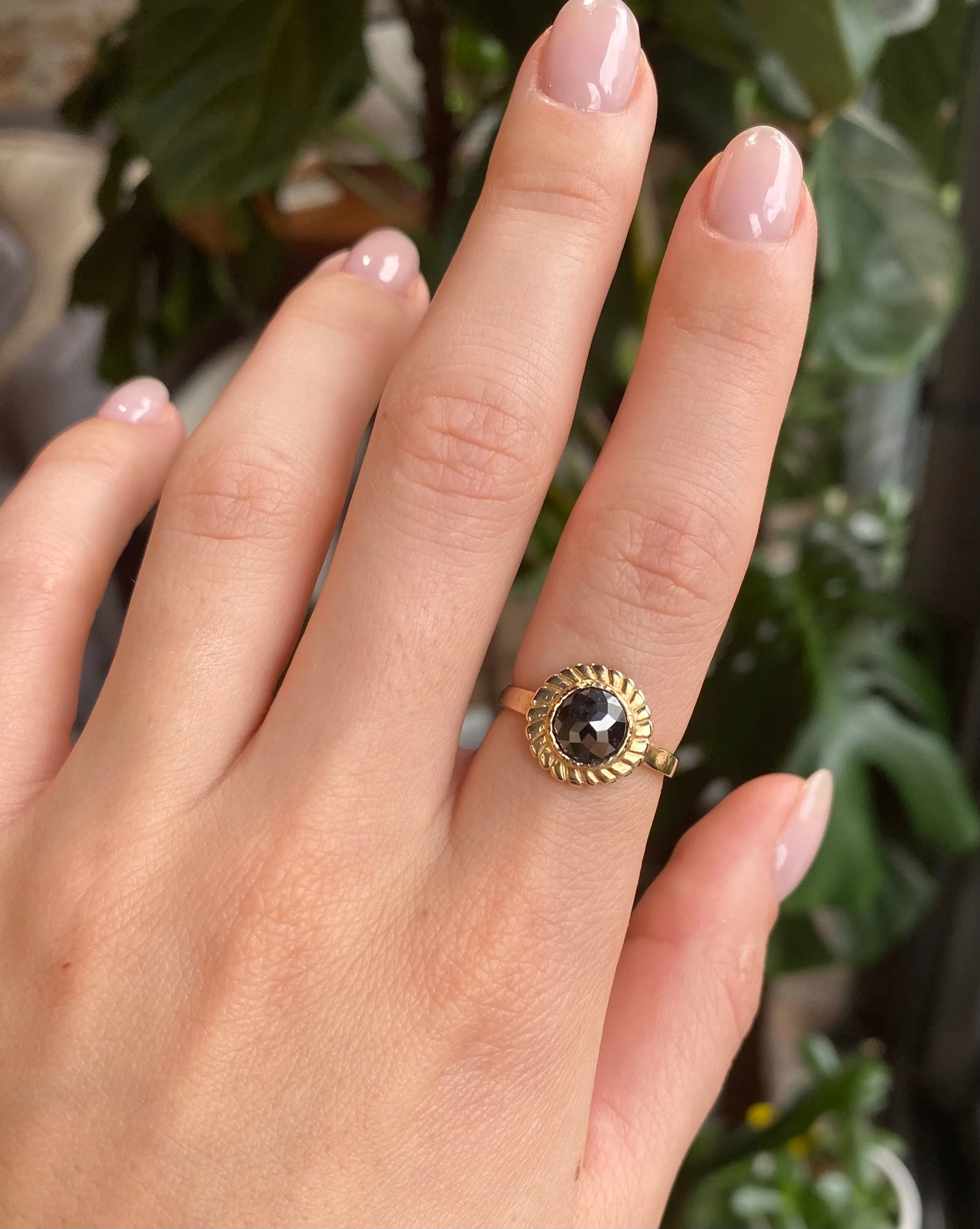 Radiant Black Diamond Ring