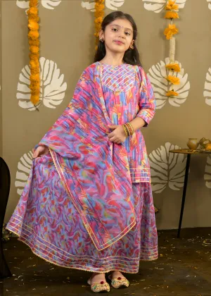Rainbow Blossom Cotton Lehenga Set