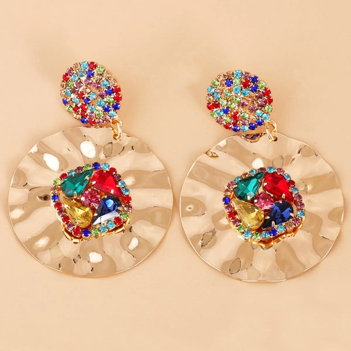 Red Multicolor Crystal & Cubic Zirconia 18K Gold-Plated Drop Earrings
