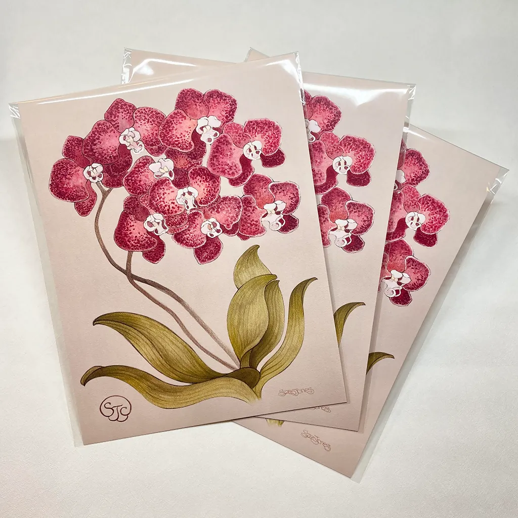 Red Orchid - Art Print (16"W x 20"H)