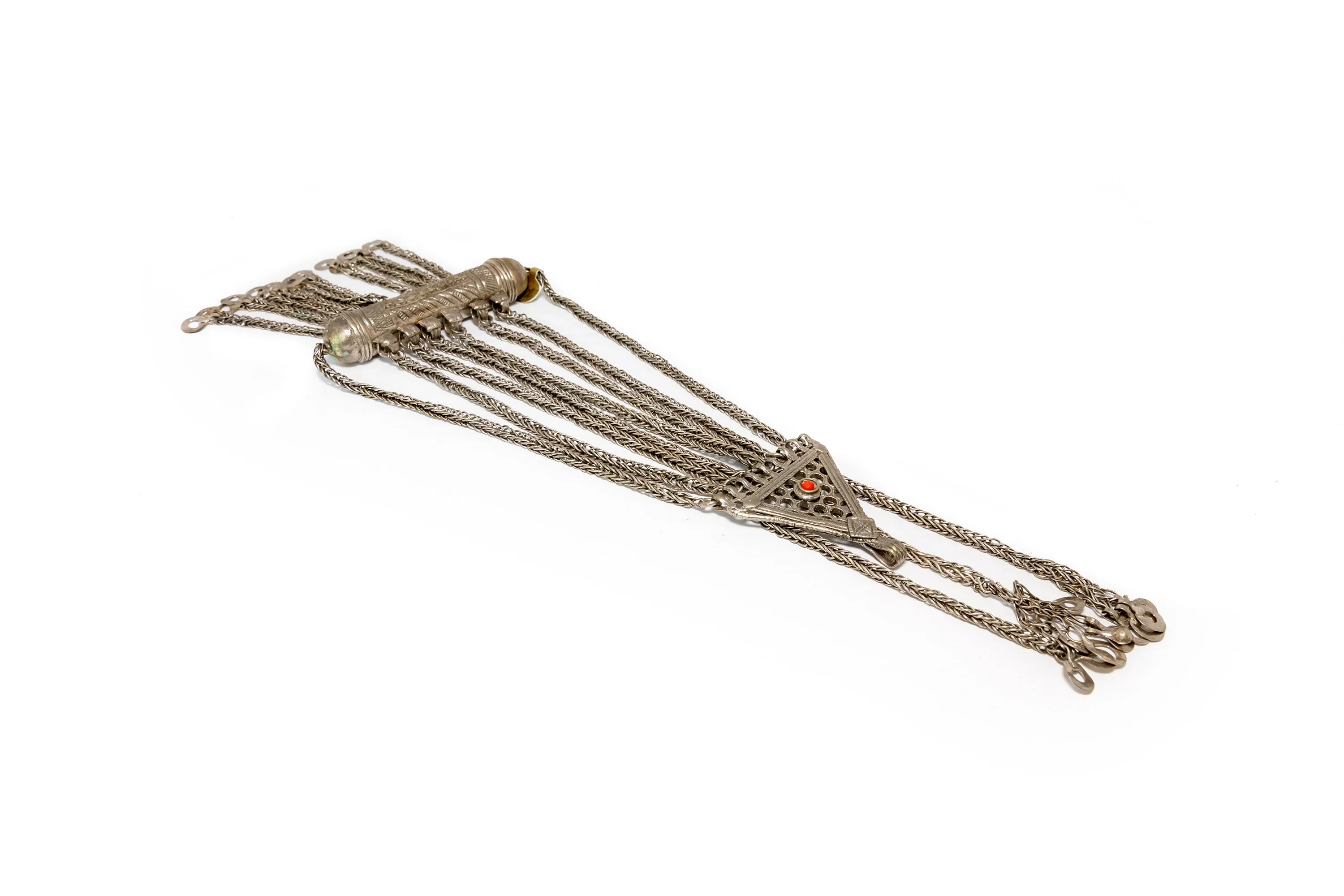 Red Stone Dangle Broach  - Afghani Jewelry