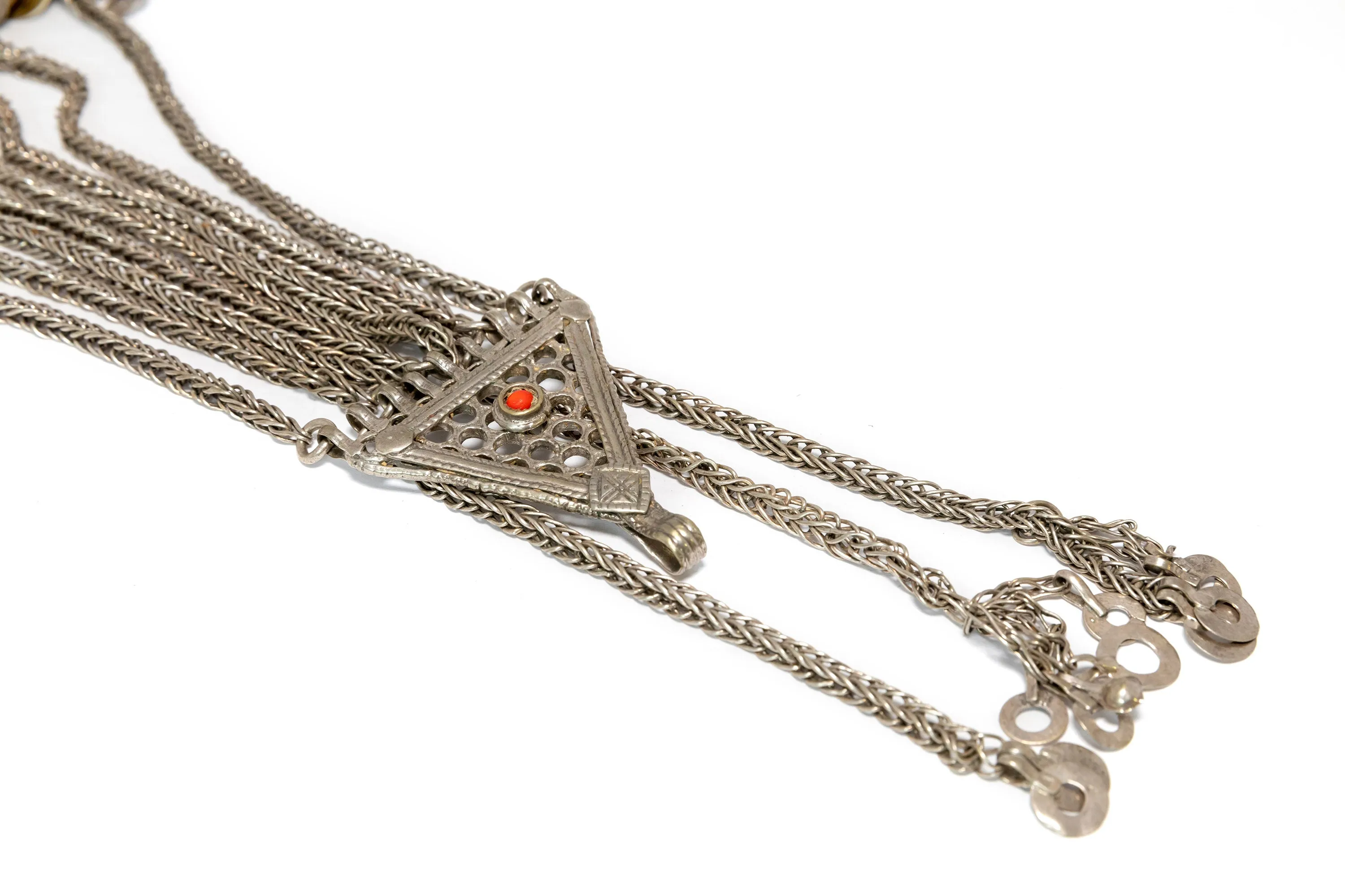 Red Stone Dangle Broach  - Afghani Jewelry