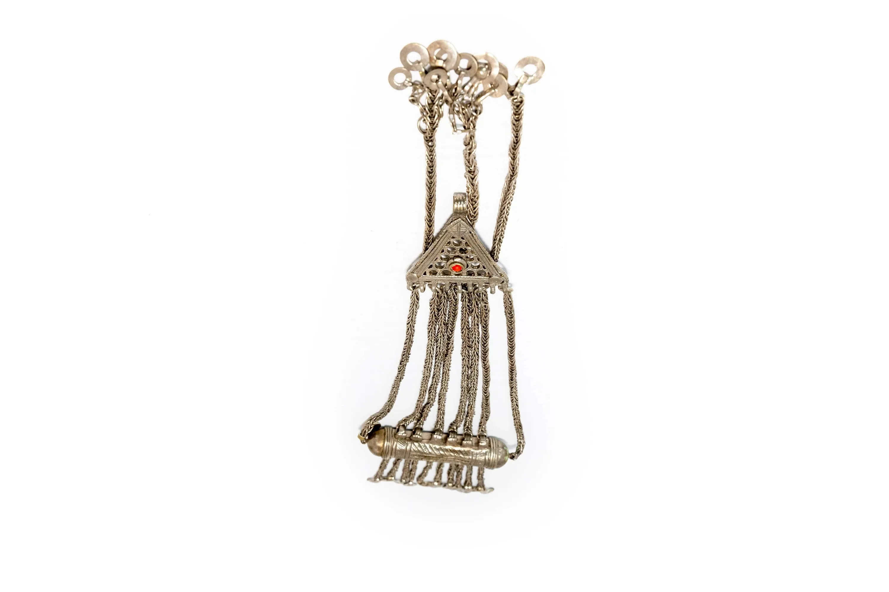 Red Stone Dangle Broach  - Afghani Jewelry
