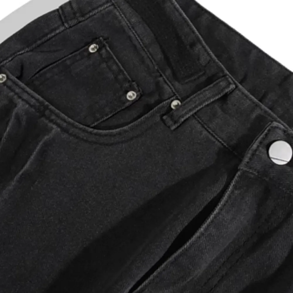 Retro Strappy Zipper Jeans