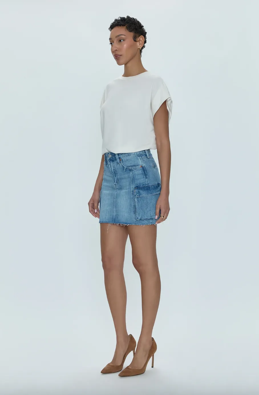 Rhea Mini Skirt-Blue
