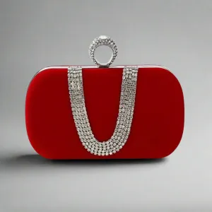 Rhinestone Drape Clutch Evening Bag