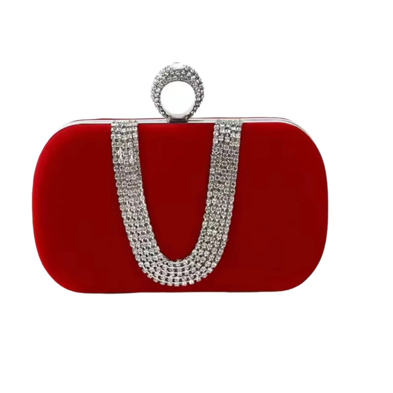 Rhinestone Drape Clutch Evening Bag
