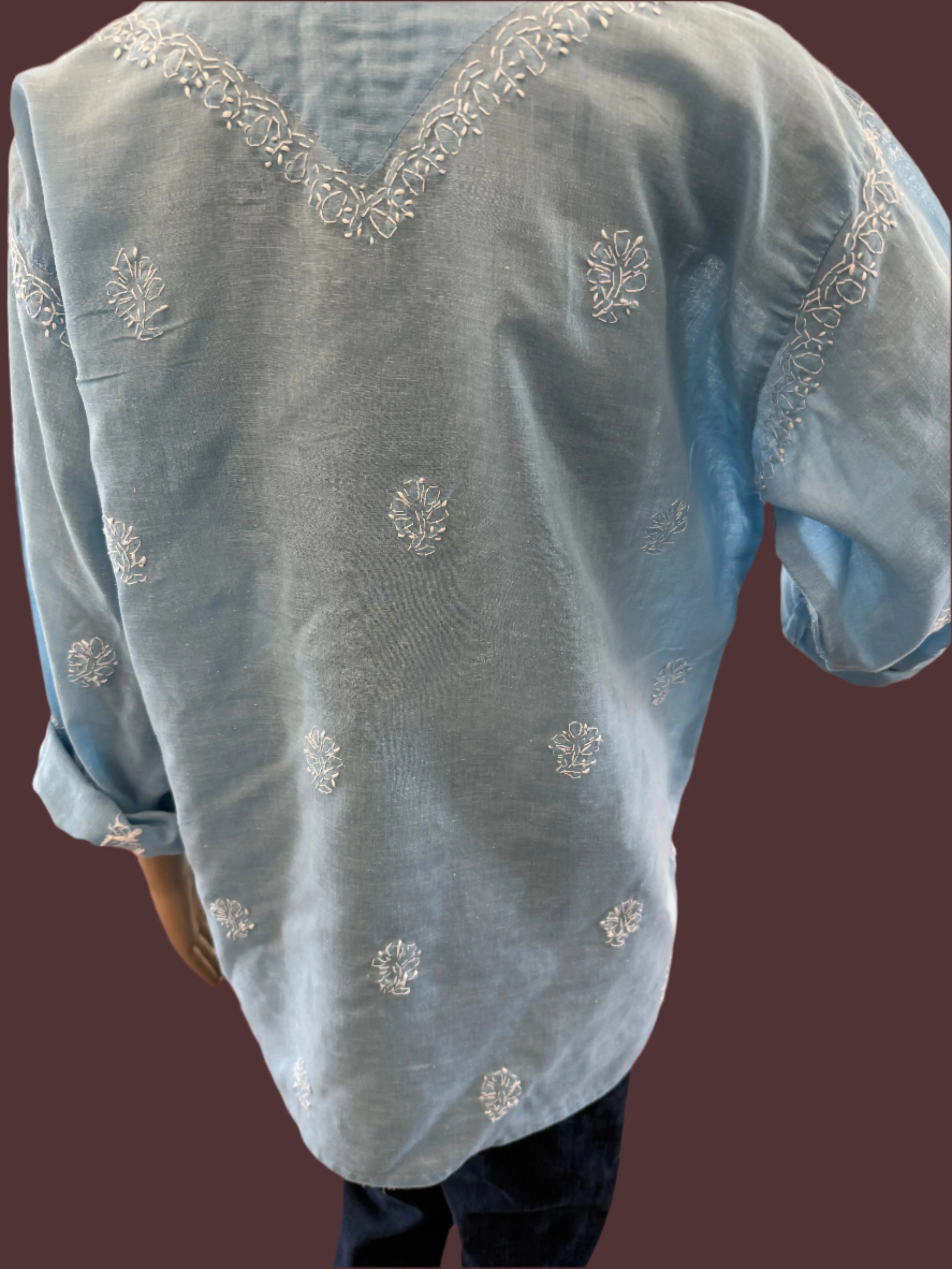 Richa Baby Blue Chikankari Kurta