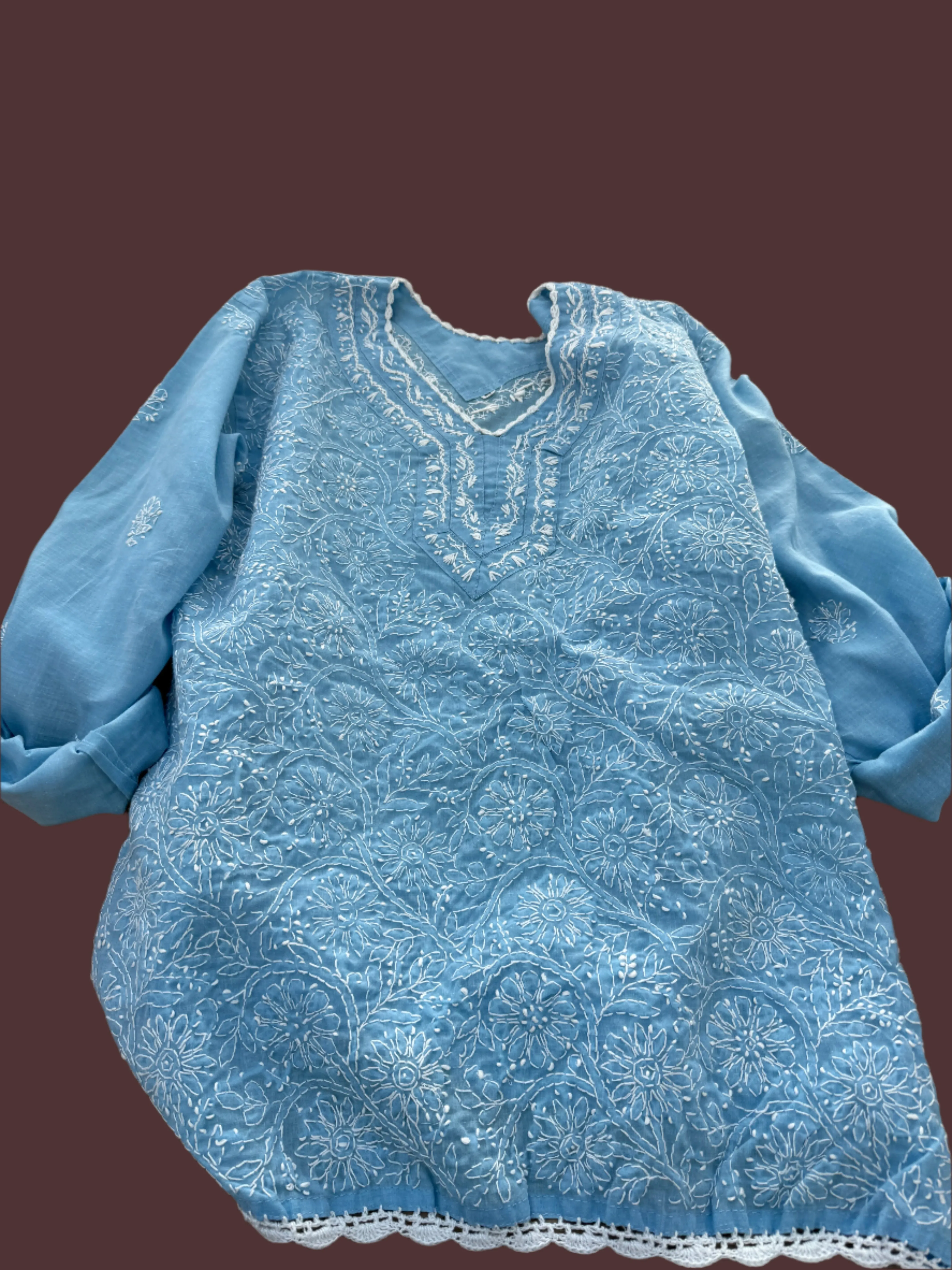 Richa Baby Blue Chikankari Kurta