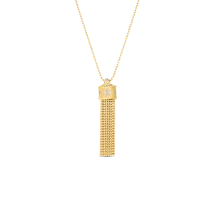 Roberto Coin Princess Yellow Gold Tassel Diamond Accent Long Necklace
